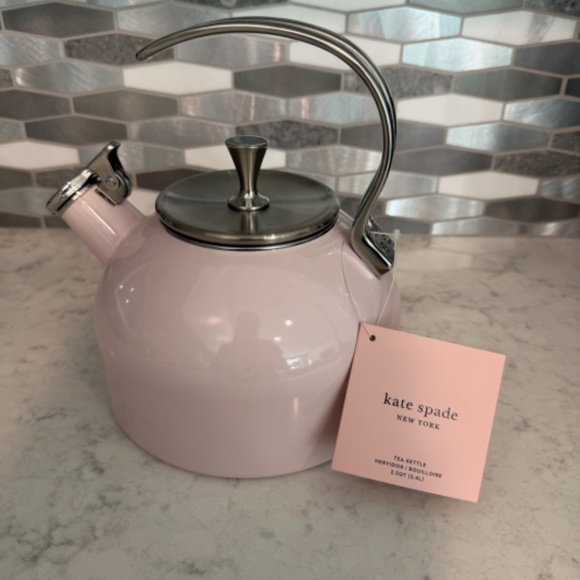NWT Kate Spade Whistling Tea Kettle Blush Pink - Picture 4 of 7